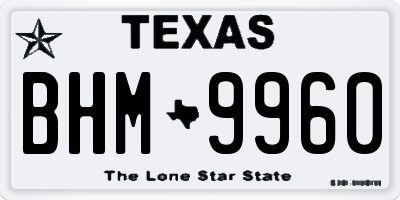 TX license plate BHM9960