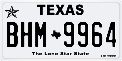 TX license plate BHM9964