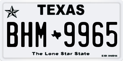 TX license plate BHM9965
