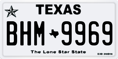 TX license plate BHM9969