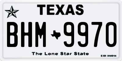 TX license plate BHM9970
