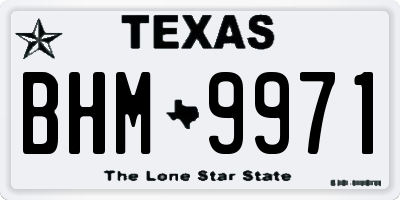 TX license plate BHM9971