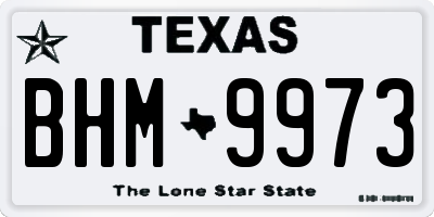 TX license plate BHM9973