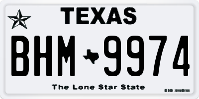 TX license plate BHM9974