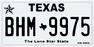 TX license plate BHM9975