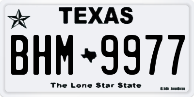 TX license plate BHM9977