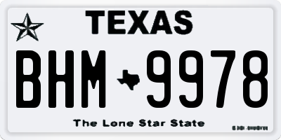 TX license plate BHM9978