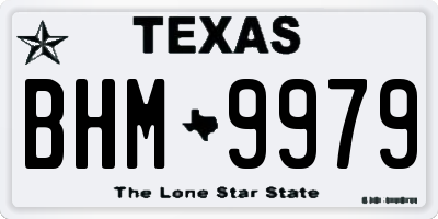 TX license plate BHM9979