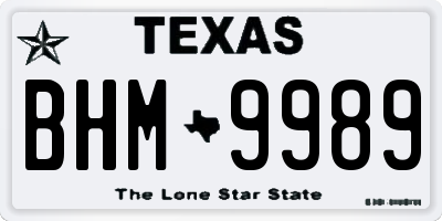 TX license plate BHM9989