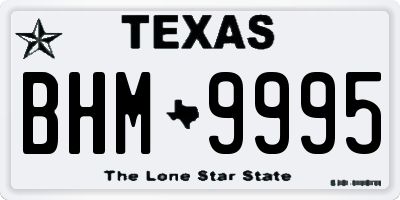 TX license plate BHM9995