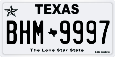 TX license plate BHM9997
