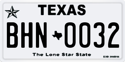 TX license plate BHN0032