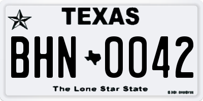 TX license plate BHN0042