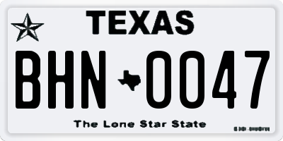 TX license plate BHN0047