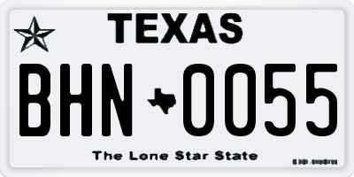 TX license plate BHN0055