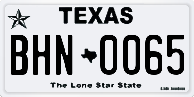 TX license plate BHN0065