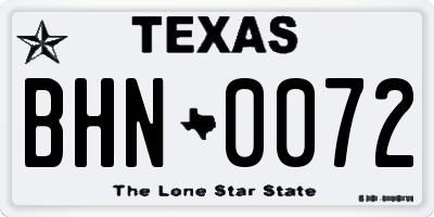 TX license plate BHN0072