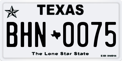 TX license plate BHN0075