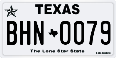 TX license plate BHN0079