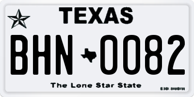 TX license plate BHN0082