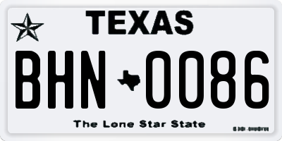 TX license plate BHN0086