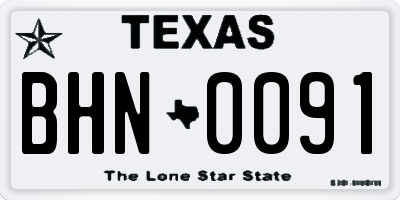 TX license plate BHN0091