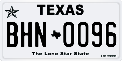 TX license plate BHN0096