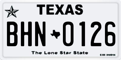 TX license plate BHN0126