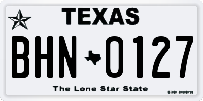 TX license plate BHN0127
