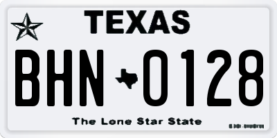 TX license plate BHN0128