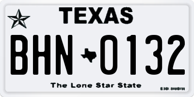 TX license plate BHN0132