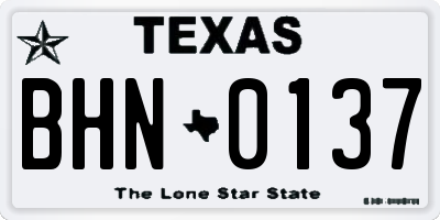 TX license plate BHN0137