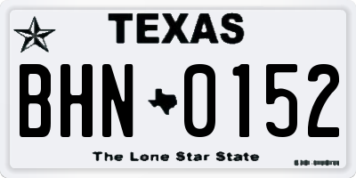 TX license plate BHN0152