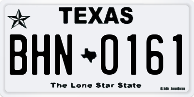 TX license plate BHN0161