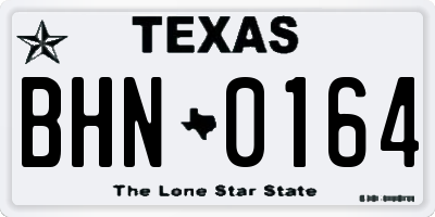TX license plate BHN0164