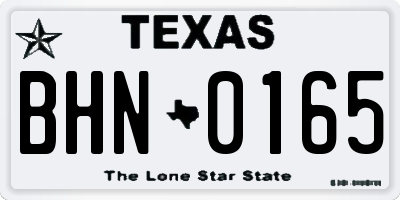 TX license plate BHN0165