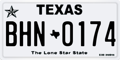 TX license plate BHN0174