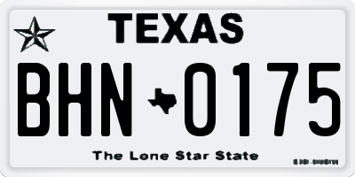 TX license plate BHN0175