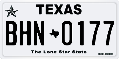 TX license plate BHN0177