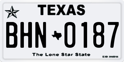 TX license plate BHN0187