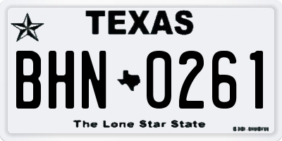 TX license plate BHN0261