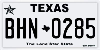 TX license plate BHN0285