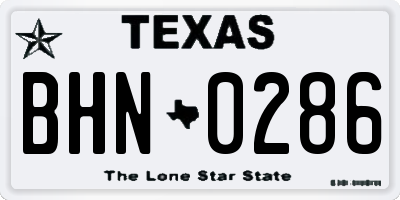 TX license plate BHN0286