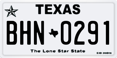 TX license plate BHN0291
