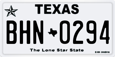 TX license plate BHN0294
