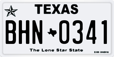 TX license plate BHN0341