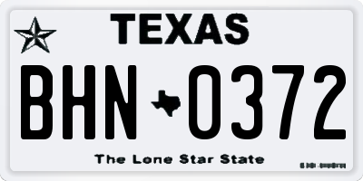 TX license plate BHN0372