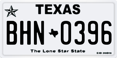 TX license plate BHN0396
