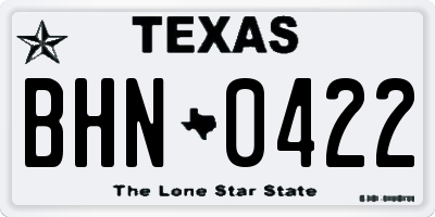 TX license plate BHN0422