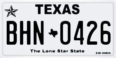 TX license plate BHN0426